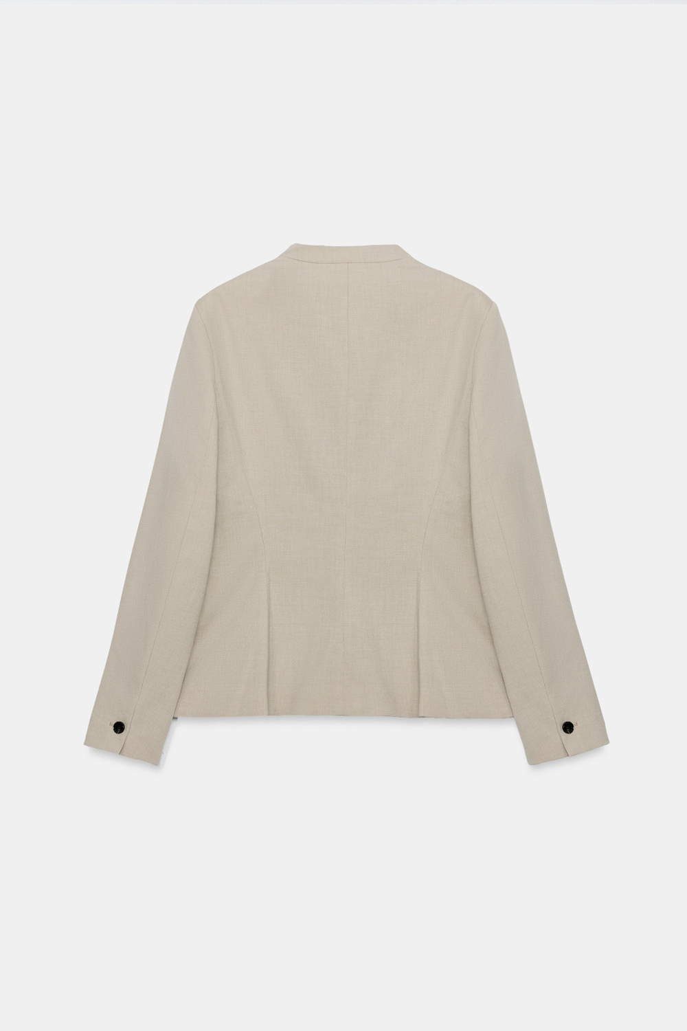 ZARA ПРИТАЛЕННЫЙ БЛЕЙЗЕР С ПОДПЛЕЧНИКАМИ, ПЕСОЧНЫЙ