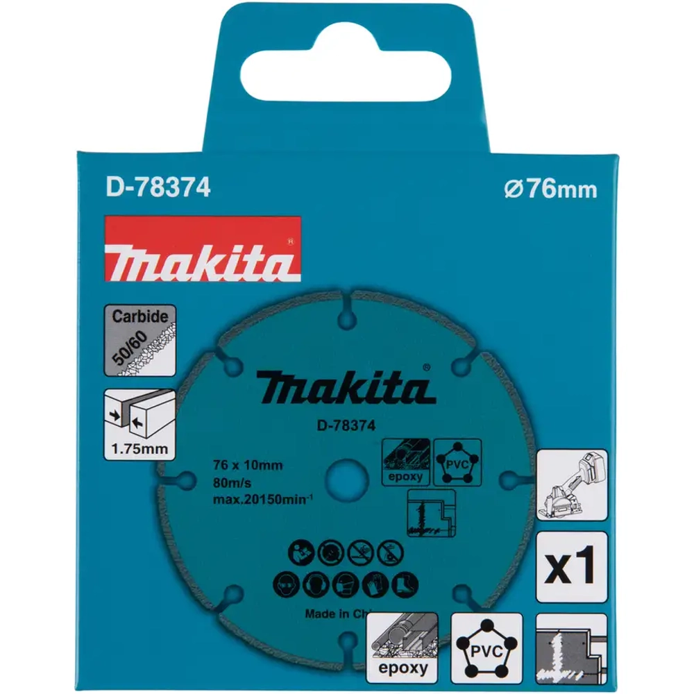Отрезной диск универсальный 76x10 мм Makita D-78374
