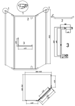 Душевое ограждение Grossman Pragma 302.K33.03.9090.10.02 (90х90х195) трапеция,распашная,хром,стекло шиншилла, 1 место