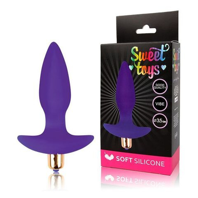 Фиолетовая коническая анальная пробка Sweet Toys - 10,5 см. (Цвет: фиолетовый)