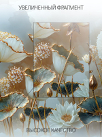 Фотообои на стену флизелиновые 3D Цветы хрустальные