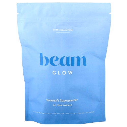 Beam, Glow, голубая малина, 15 стик-пакетов по 6,7 г (0,23 унции)