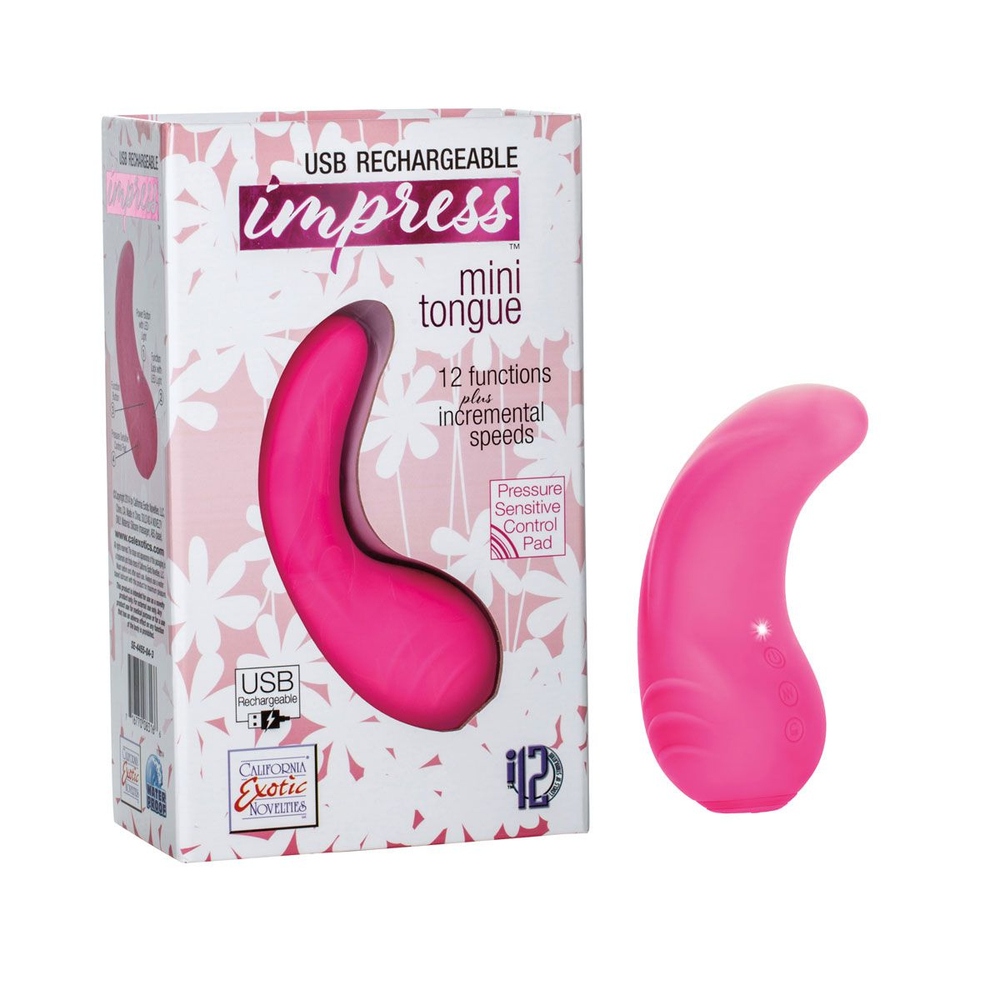 Розовый вибромассажер Mini Tongue - 11,5 см. (Цвет: розовый)