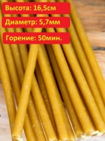 Свечи восковые желтые 100 штук №100