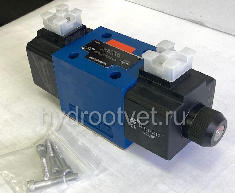 4WE10G31/CW220-50N9K4 - Гидрораспределитель золотниковый Ду 10 с электроуправлением W230, схема G (64), возврат - пружинный