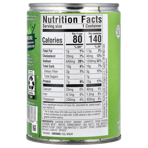 Pacific Foods, органический куриный суп с лапшой, 458 г (16,1 унции)