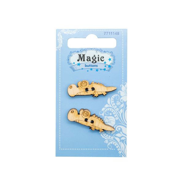 Украшения декоративные: пуговицы Крокодил, 2 шт, Magic Buttons LW815-V45