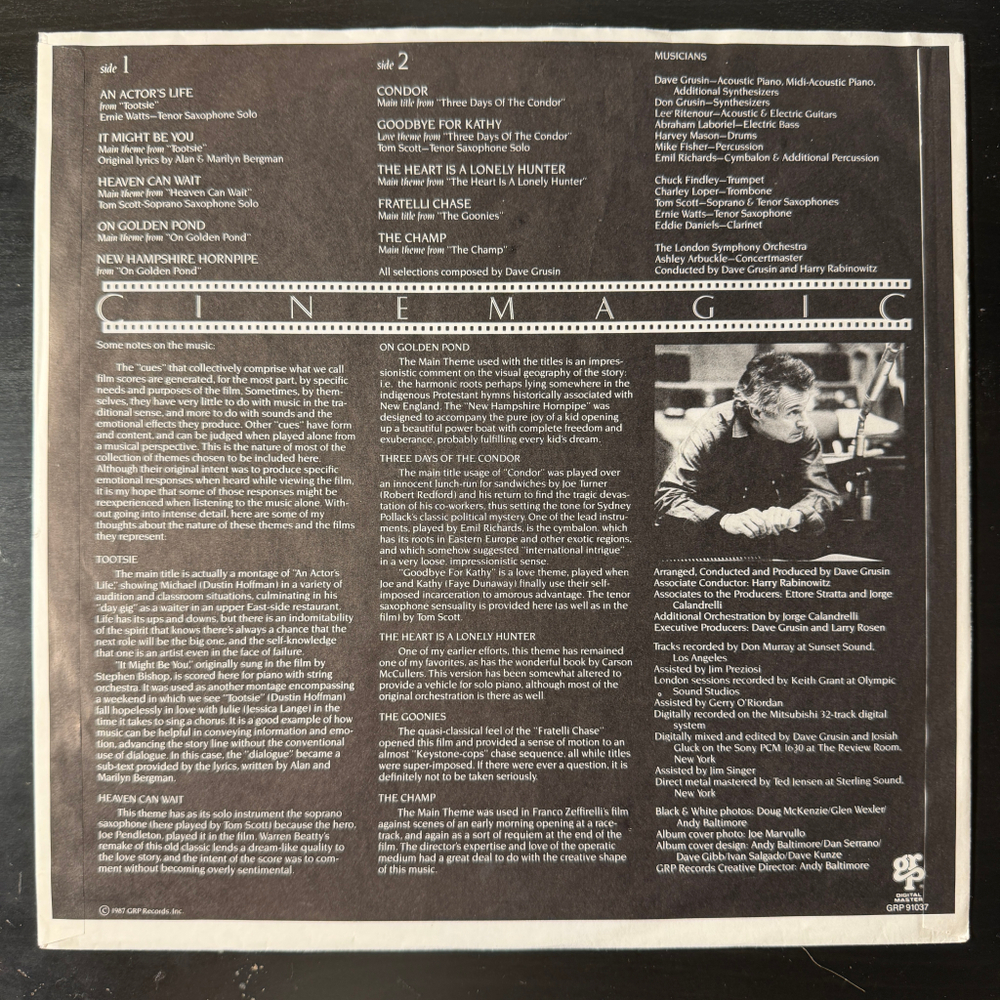 Dave Grusin ‎– Cinemagic (Швейцария 1987г.)