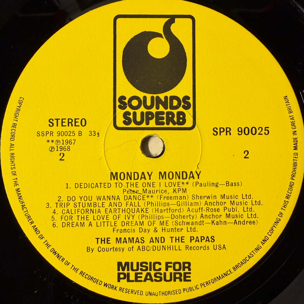 The Mamas & The Papas - The best - Monday Monday (Англия 1974г.)