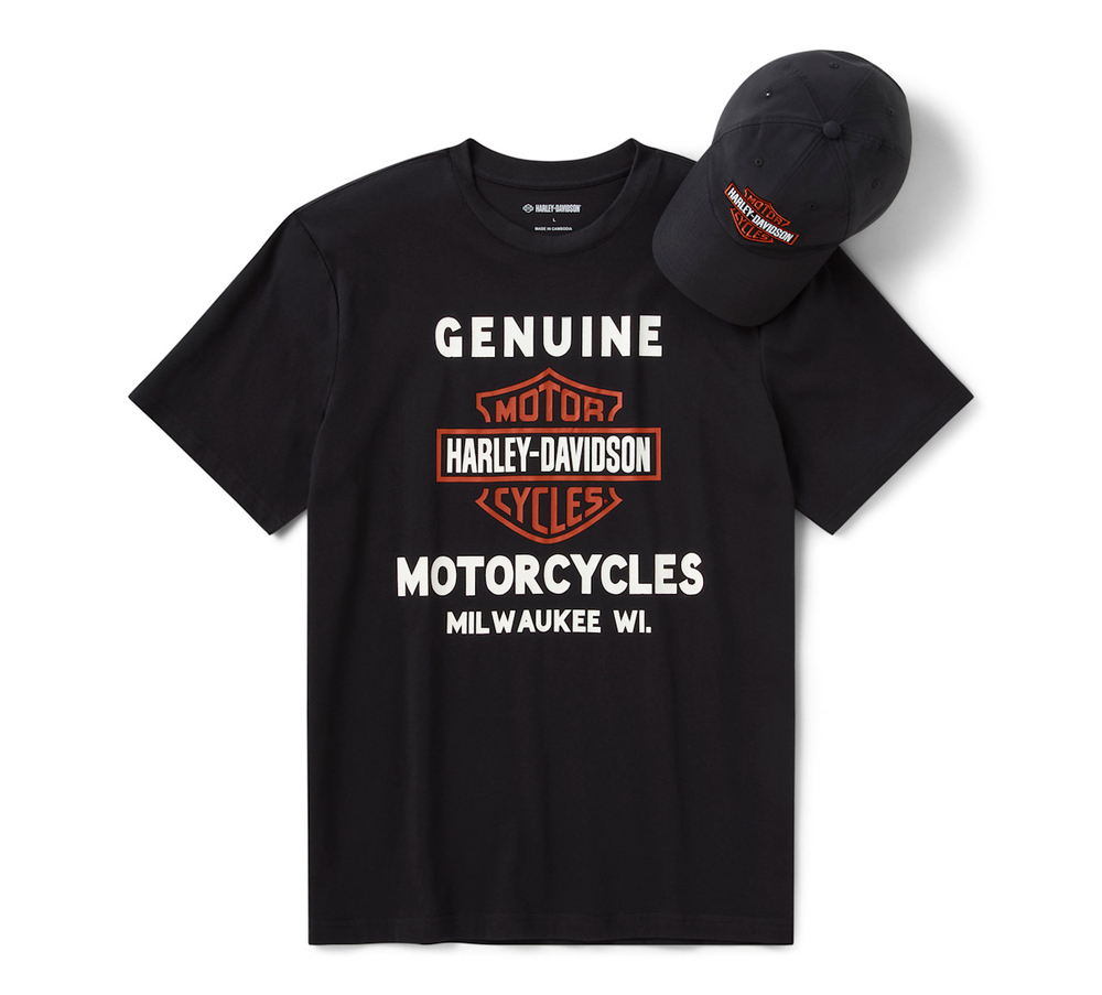 Комплект Футболка + Кепка Men's Bar & Shield Hat & Tee Gift Set Harley-Davidson