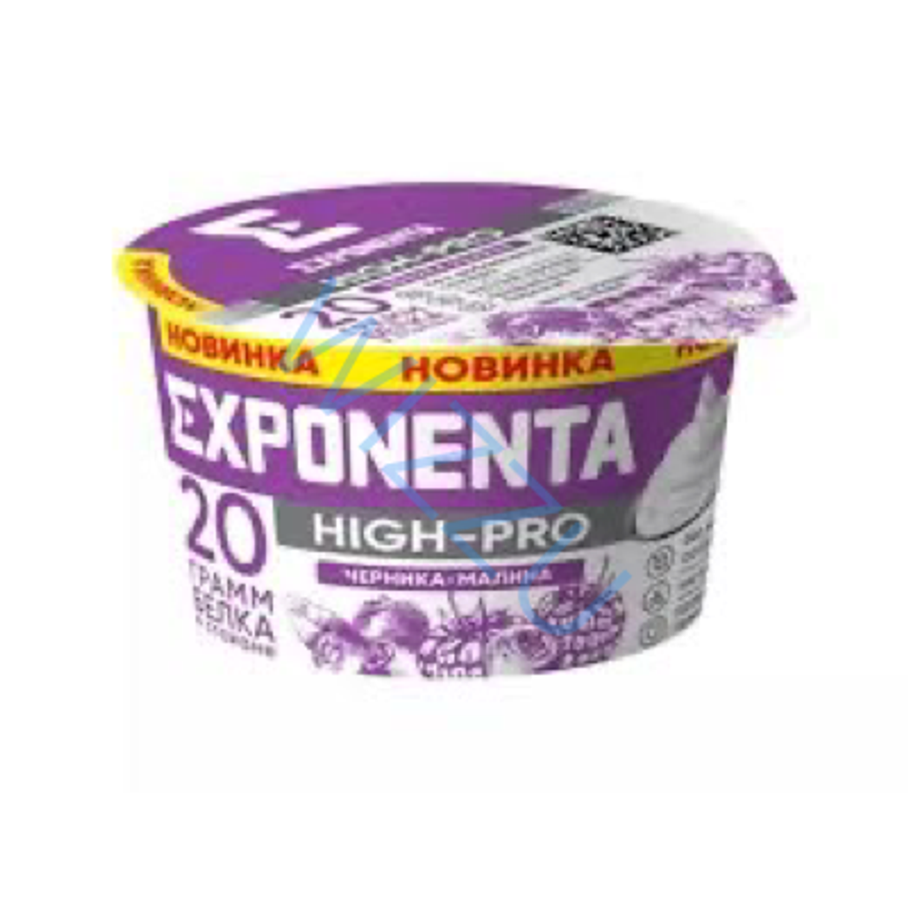 Продукт к.м. обезжиренный с в.с.белка EXPONENTA HIGH-PRO со вкусом ЧЕРНИКА-МАЛИНА стакан 160гр/6 шт