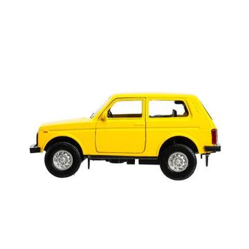 Машина металл LADA 4x4 12 см, двери, багаж, инерц, желтый, кор. Технопарк