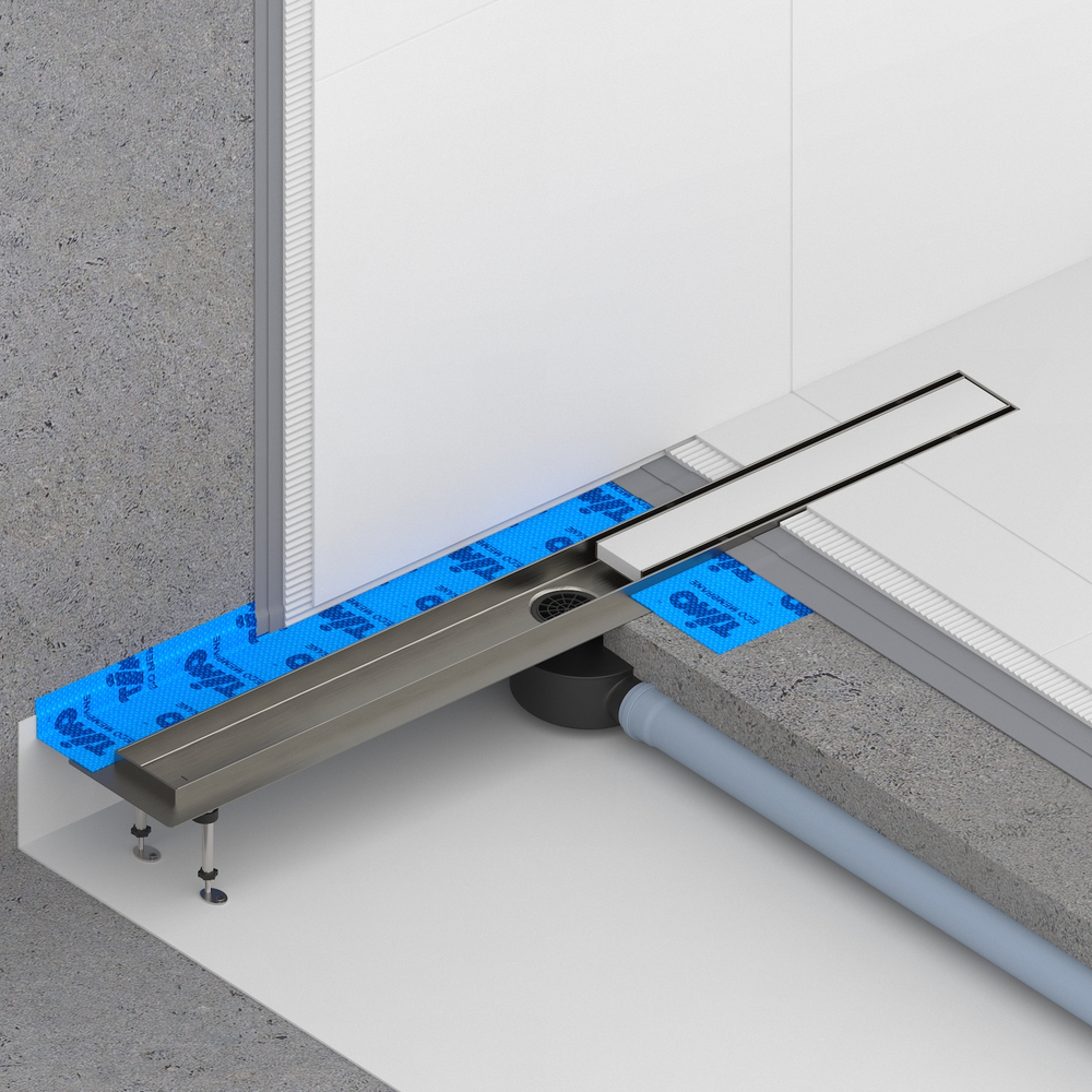 Душевой лоток Drain System 1000 DS230210/18 Черное золото, с двусторонней панелью «Plate» под плитку