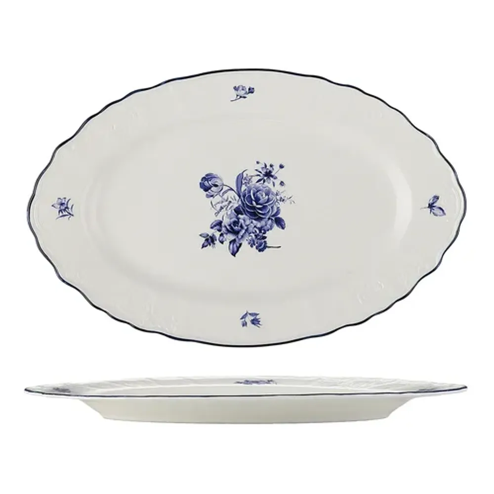 Блюдо овальное 35,2*22,4 см h2,5 см Blue Flower P.L. Proff Cuisine [1]