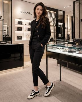 Кроссовки чёрно-бежевые от Chanel BP5-947368