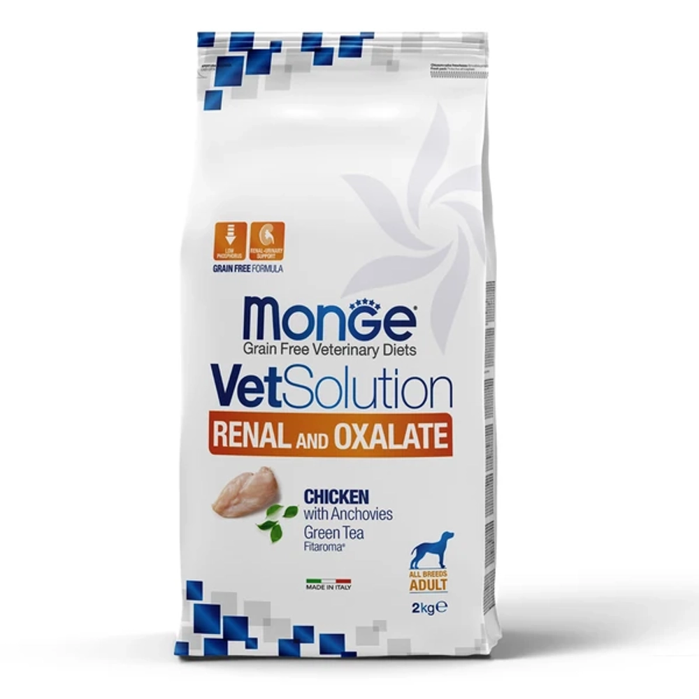 Корм для собак диетический Monge VetSolution Dog Renal and Oxalate Ренал и Оксалат при ХПН 12 кг