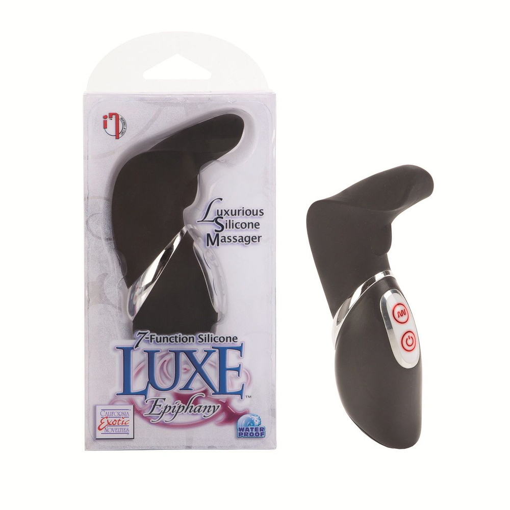 Чёрный клиторальный массажёр 7-Function Silicone Luxe Epiphany Massagers (Цвет: черный)