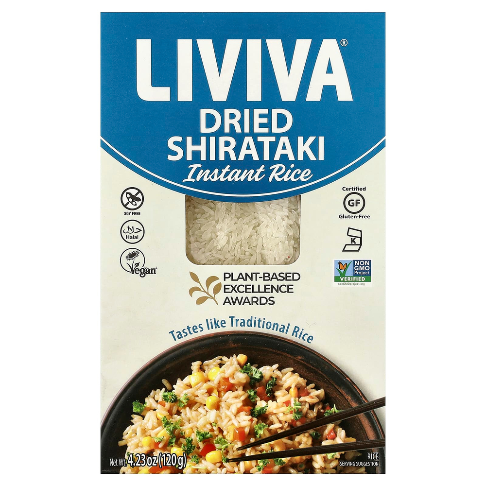 LIVIVA, сушеный растворимый рис ширатаки, 120 г (4,23 унции)