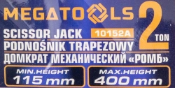 Домкрат механический ''ромб''2т MEGATOOLS MT-10152A