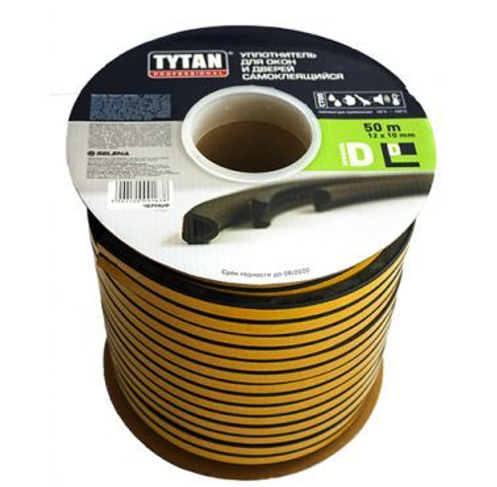 Tytan Professional Уплотнитель для окон D 50m x 21mm x 15mm Черный