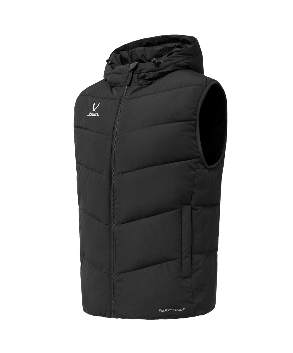 Жилет утепленный c капюшоном JÖGEL ESSENTIAL PerFormPROOF Padded Hooded Vest, черный