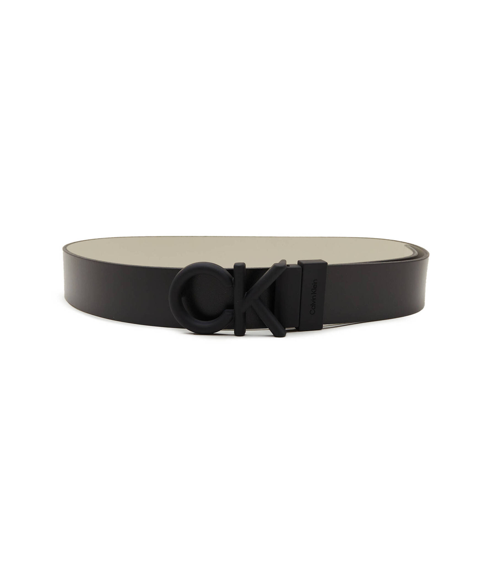 Кожаный ремень ADJ/REV CK RUBBER BOMBE 35MM Calvin Klein - черный(K50K510939)