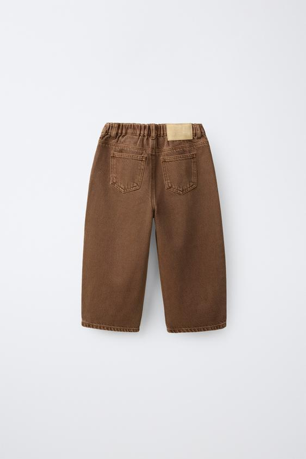 ZARA ДЖИНСЫ TAPERED С КАРМАНАМИ, КОРИЧНЕВЫЙ