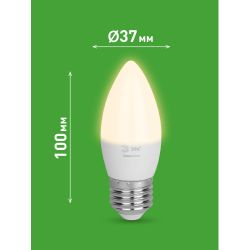 Лампа светодиодная ЭРА GREEN LINE LED B35-8W-830-E27 GL 8Вт свеча теплый свет E27 | Лампы cветодиодные Свеча (B/C)