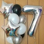 Шар (40"/102 см) Цифра, 7, Серебро