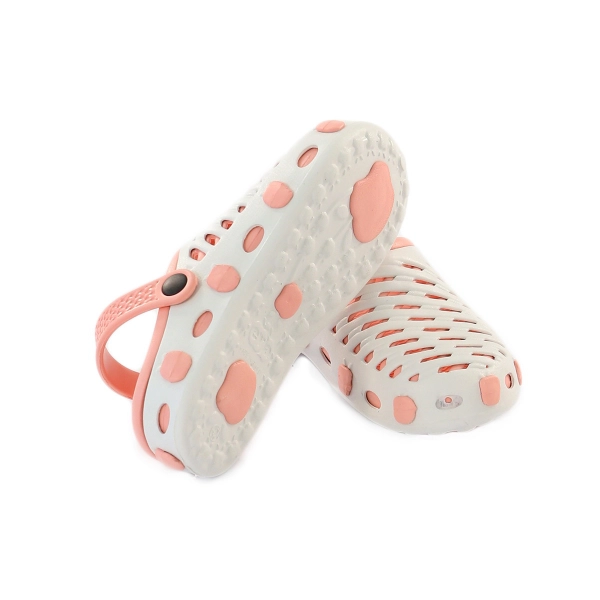 Сабо женские EVA Shoes Комби Лайн AS004 (белый-коралловый)