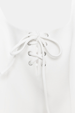 МИНИ-ПЛАТЬЕ СО ШНУРОВКОЙ И ОБЪЕМНЫМ ПОДОЛОМ — ZARA