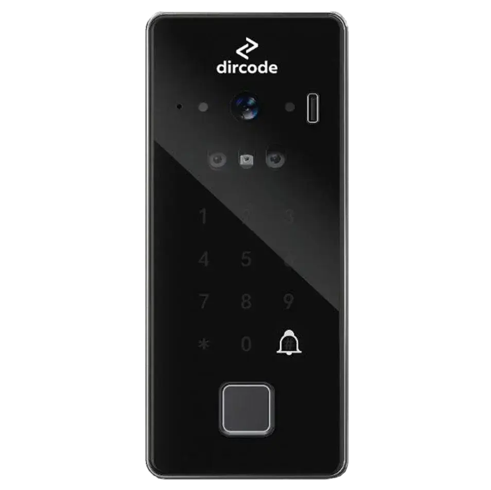 Арт. 65х30 Glass Premium Dircode DM-7 Биометрический замок с Face ID и видеозвонком, RAL 9005, 65x30 мм, L-1980 мм, 12В 5А 1шт