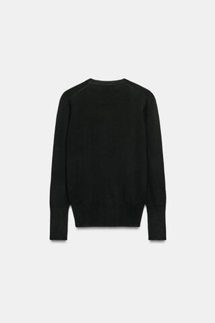 ZARA БАЗОВЫЙ ОДНОТОННЫЙ СВИТЕР, ЧЕРНЫЙ