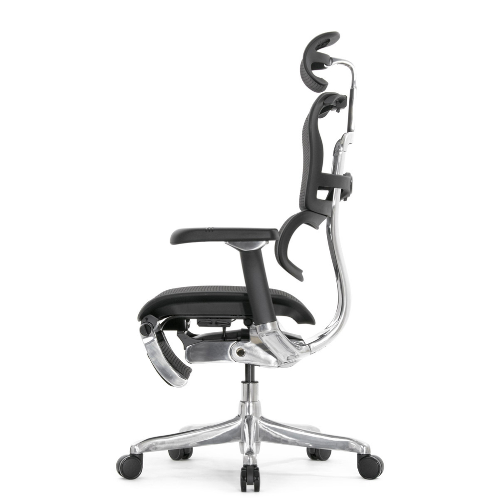 Кресло FALTO Ergohuman Luxury 2 с подножкой ( чёрный каркас /сетка чёрный T-168-B1 Black )