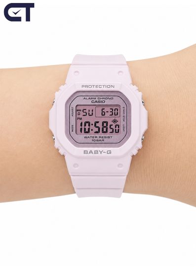 Casio BGD-565SC-4BDR женские часы — розовая ударопрочная модель BABY-G с перламутровым акцентом