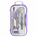 Готовальня BRAUBERG SCHOOL KIT, 11 предметов, циркуль 115 мм, циркуль 125 мм, чертежные принадлежности, лавандовый цвет, 210714
