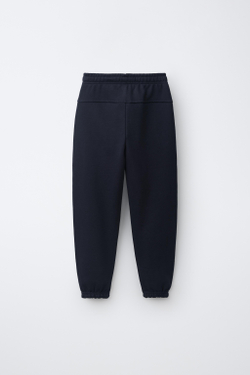 ZARA ОДНОТОННЫЕ БРЮКИ-ДЖОГГЕРЫ С НАШИВКОЙ, МОРСКОЙ СИНИЙ