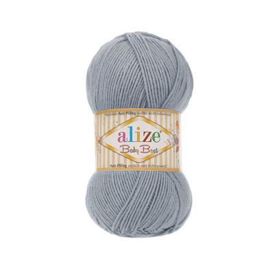 Пряжа Alize (Ализе) Baby Best / уп.5 мот. по 100 г, 240м, 119 серое небо A