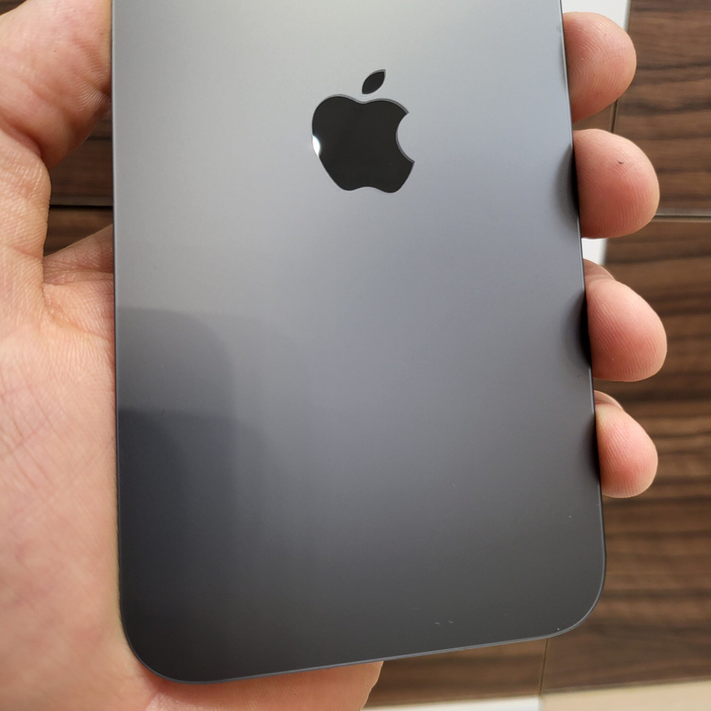 Крышка для iPhone 14 Pro Max - задняя стеклянная панель "премиум качество" (чёрного цвета)