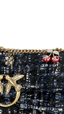 LADY LOVE BAG PUFF MAXI QUILT TWEED - dark blue