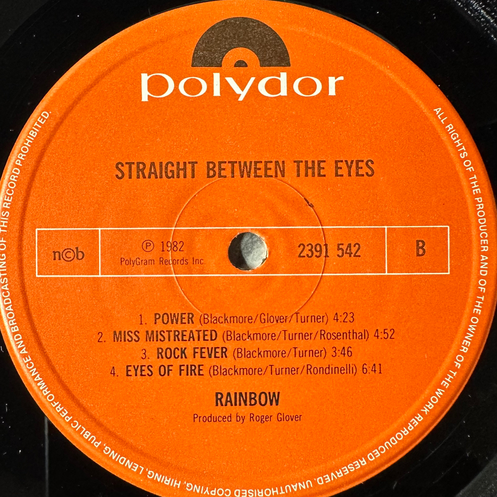 Rainbow ‎– Straight Between The Eyes (Скандинавия 1981г.)