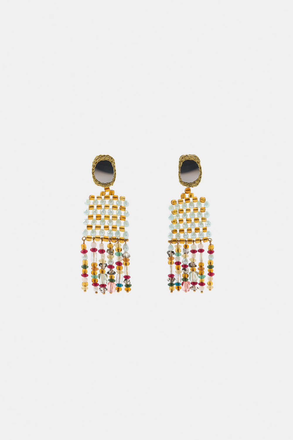 ZARA СЕРЬГИ С БУСИНАМИ, РАЗНОЦВЕТНЫЙ
