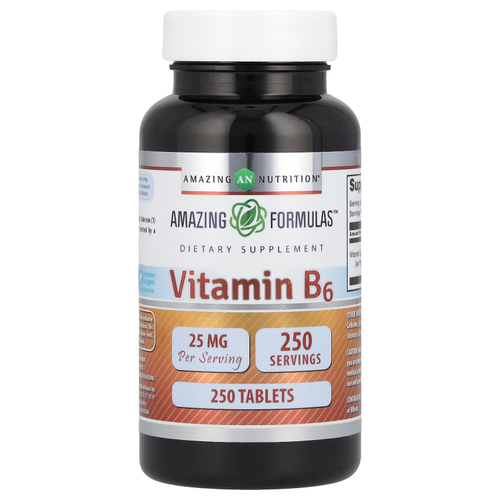 Amazing Nutrition, Витамин B6, 25 мг, 250 таблеток