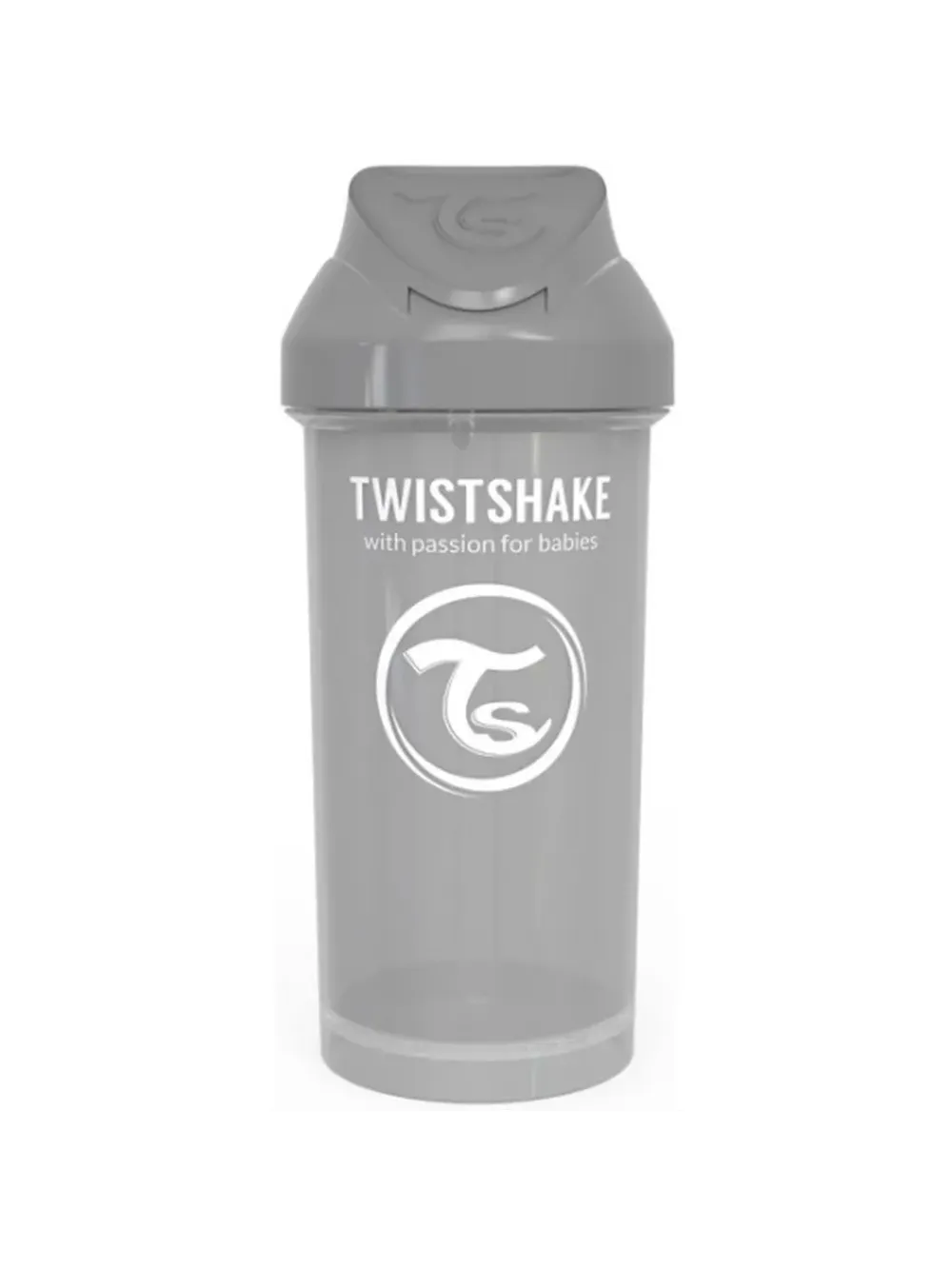 Поильник с трубочкой Twistshake (Straw Cup) 360 мл.Светло-серый Light Grey). Возраст 6+m. Арт. 78