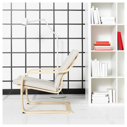 IKEA POÄNG  (ИКЕА ПОЭНГ)  -  Подушка на кресло с низкой спинкой - Каторп натуральный/бежевый