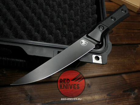 Кухонный нож Microtech Boning кастом - клинок DLC, больстеры титан, рук. Carbon
