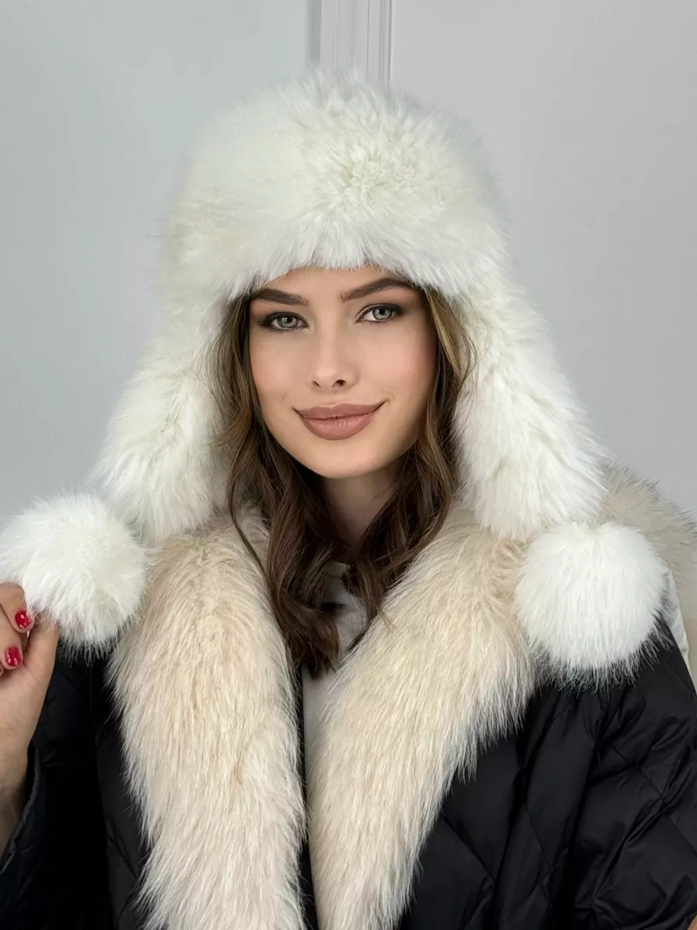 шапка ушанка зимняя меховая с флисом теплая стильная
