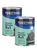 Набор Грунт-эмаль по ржавчине 3 в 1 белая, 0,9 кг 2шт