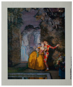 Репродукция "Арлекин и дама (Фейерверк)" К.А. Сомов, холст30x40 см.
