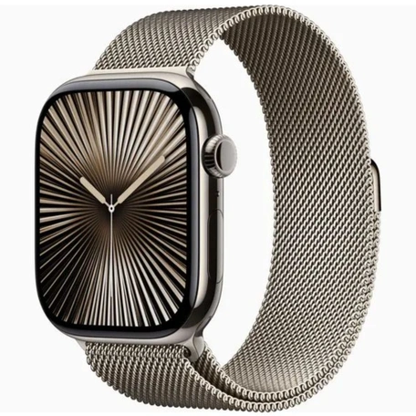 Умные часы Apple Watch S10 46 мм Cell, Natural Titanium, Natural Milanese Loop - M/L